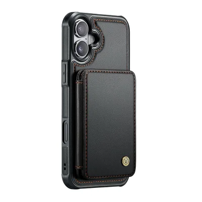 Capa Tipo Carteira Jeehood Iphone 16 De 6.1 Pol. Preta