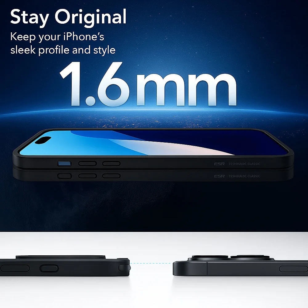 Imagem 2 de 5 do produto Capa Iphone 16 Plus Esr Classic Hybrid Preto Transparent