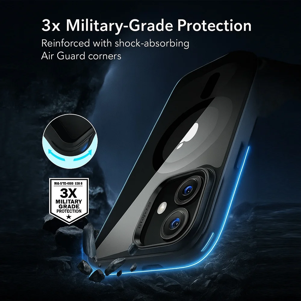 Imagem 5 de 5 do produto Capa Iphone 16 Plus Esr Classic Hybrid Preto Transparent