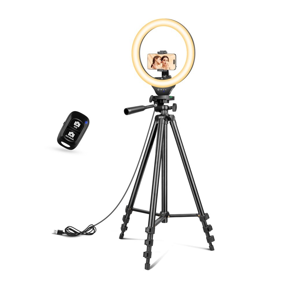 Tripe/bastão Selfie Sensyne 50", Luz LED Ring 10" Preto