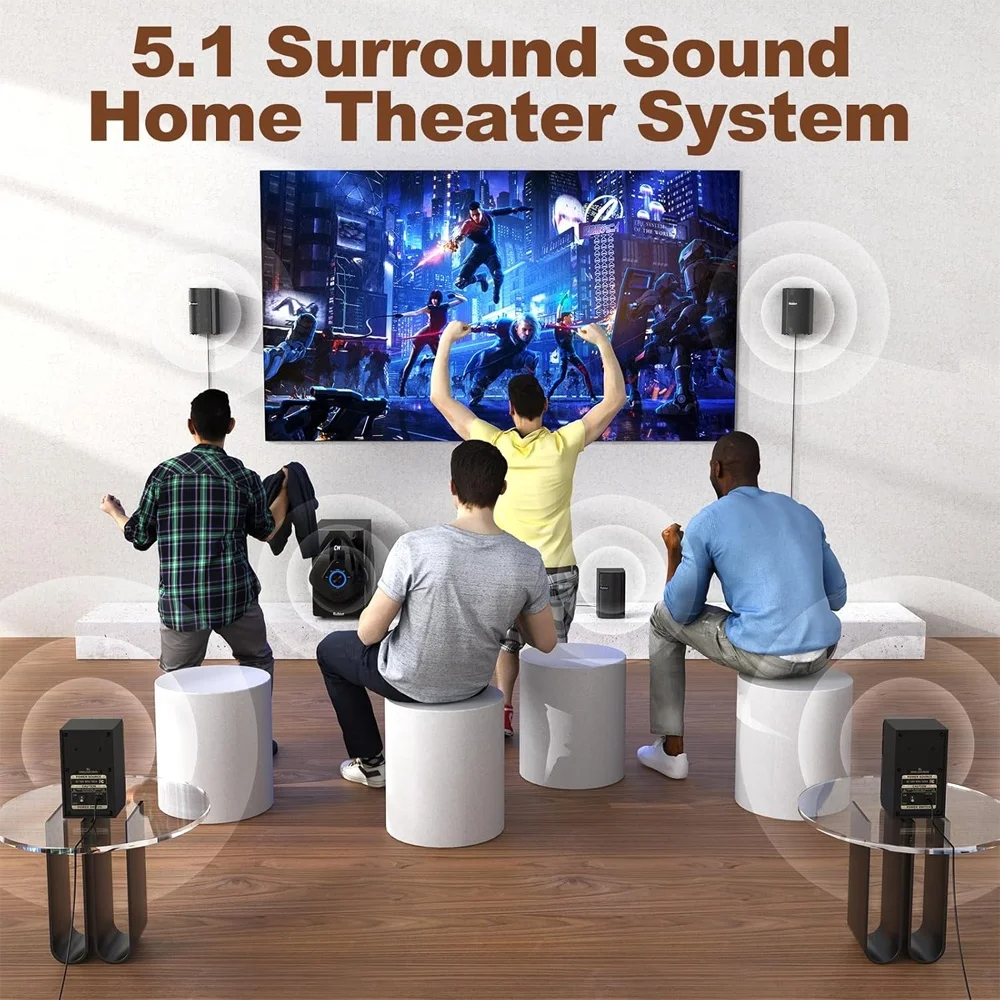 Imagem 4 de 5 do produto Sistema de Som Surround Bobtot 5.1 Home Theater 110V Preto