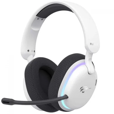Headset Gamer Havit Fuxi-h7, Wireless, Bluetooth, RGB, Drivers De 40mm, Branco