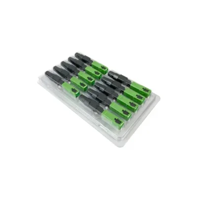 Kit 100 Conector Optico Rapido Fibra Optica Verde Sc Apc