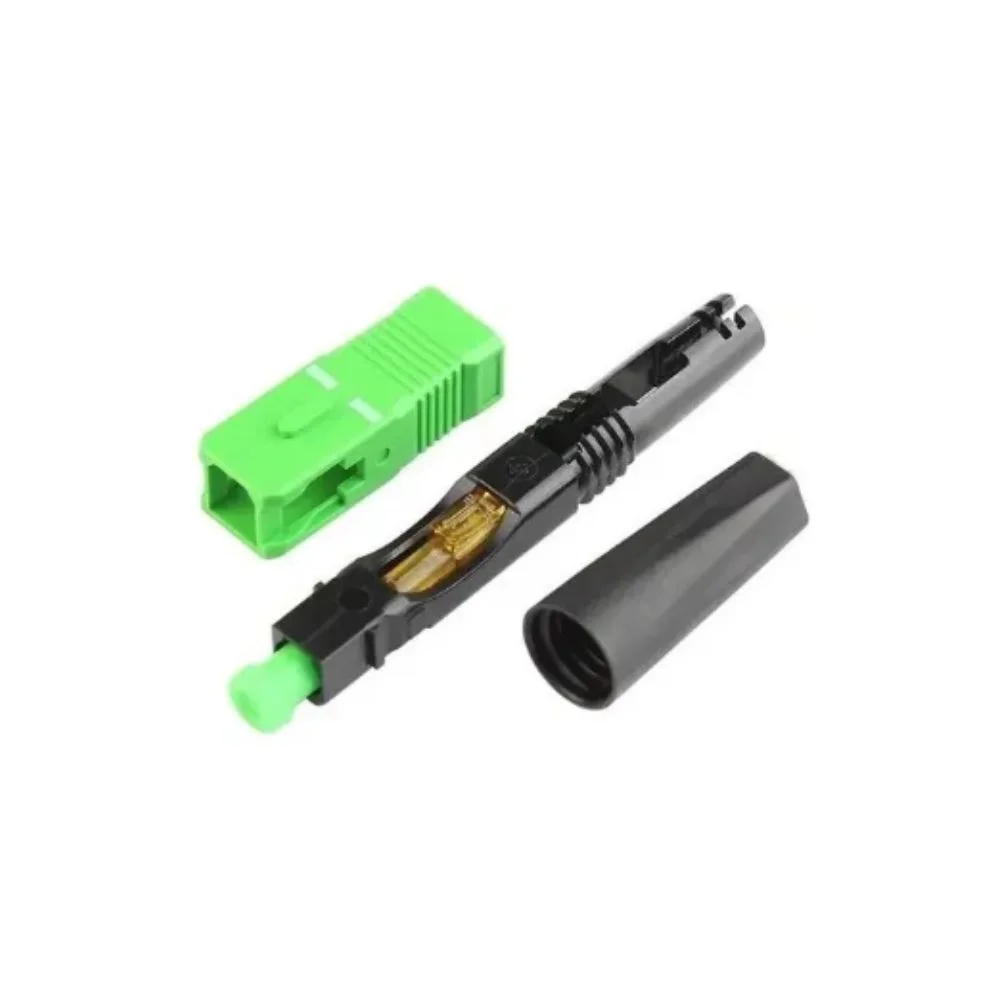 Imagem 2 de 4 do produto Kit 100 Conector Optico Rapido Fibra Optica Verde Sc Apc