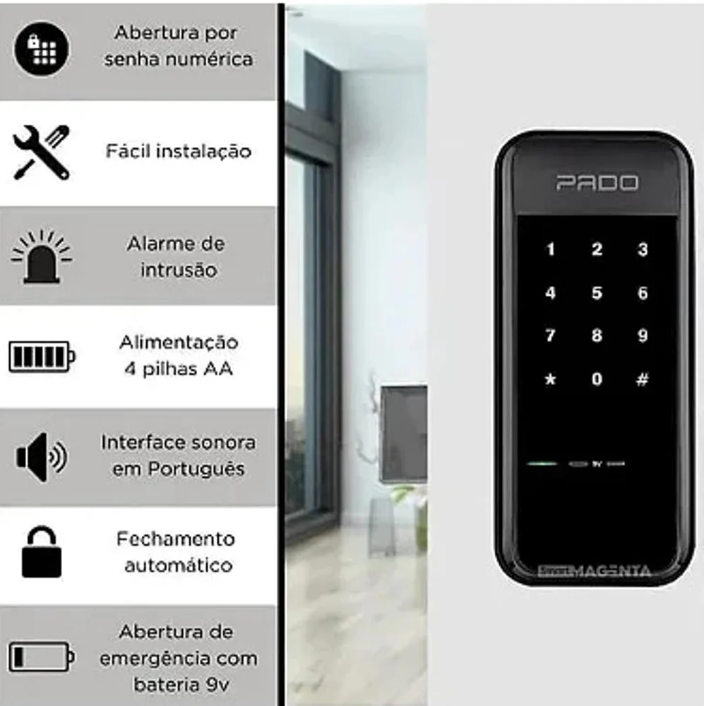 Imagem 4 de 4 do produto Fechadura Digital Eletrônica Pado Fds-10