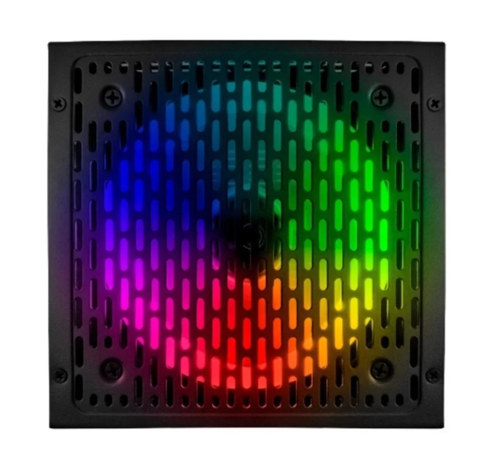Imagem 2 de 4 do produto Fonte Alimentação Gamer Atx 750w Bivolt PC Rainbow RGB Pfc 80 Plus