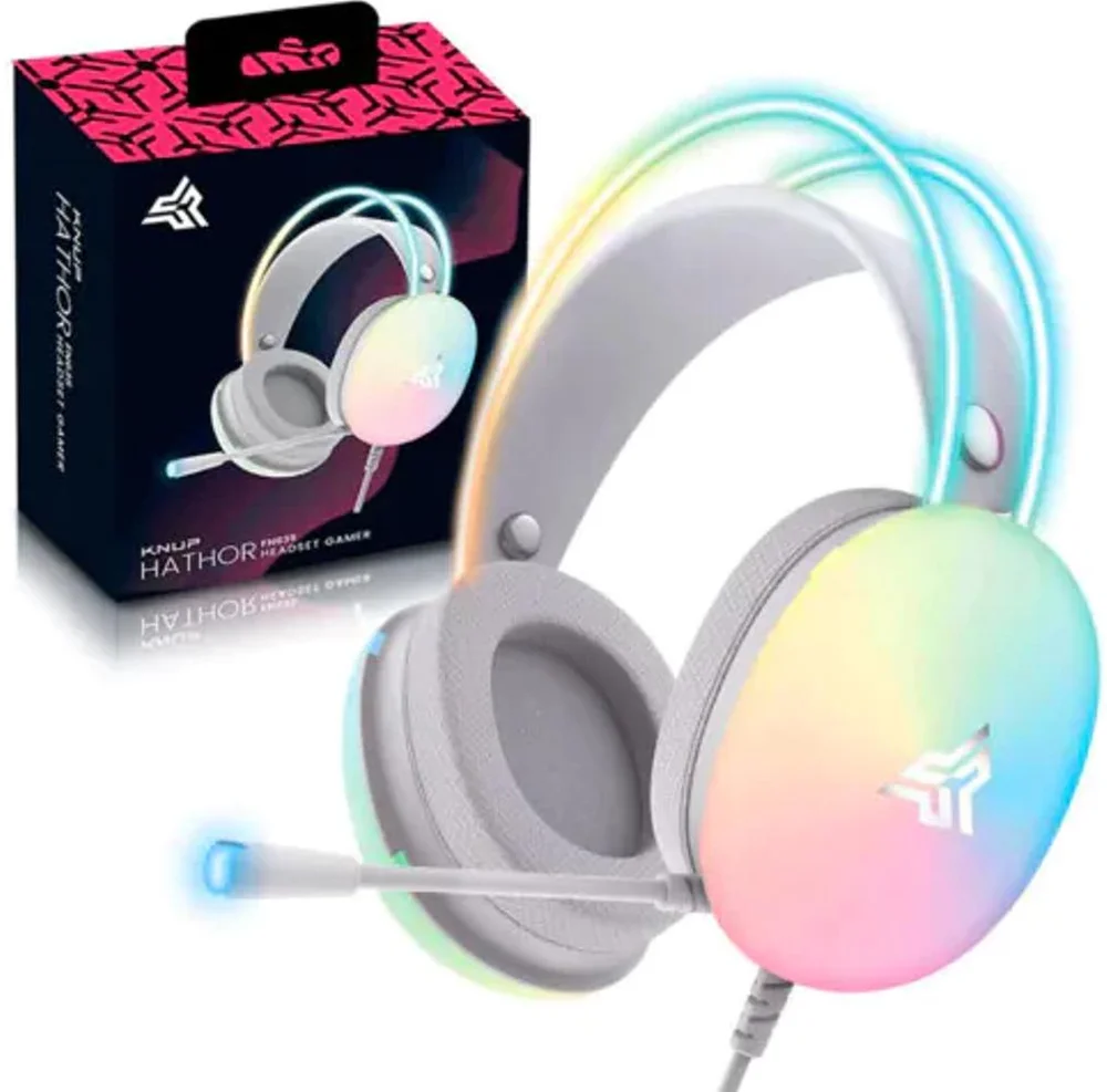 Imagem 2 de 4 do produto Fone De Ouvido Com Fio Gamer Knup Hathor Fn-635 LED Usb P2