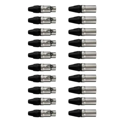 Kit Conectores Xlr 1003 1013 20un (10 Machos/10 Femeas) Wireconex