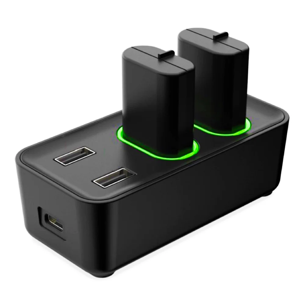 Base Dupla Para Carregador De Bateria X-box One Series S/x +2 Baterias 800mah