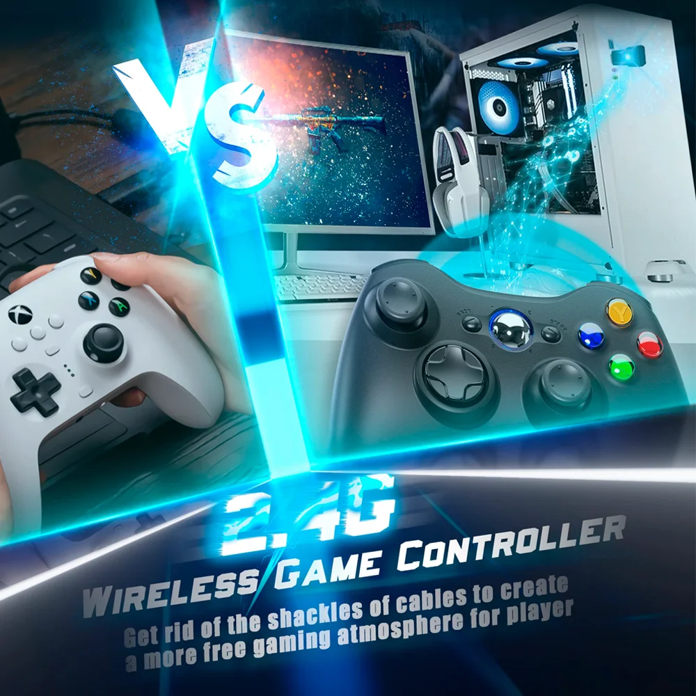 Imagem 2 de 5 do produto Controle Compatível Com XBOX 360 Sem Fio Joystick Wireless