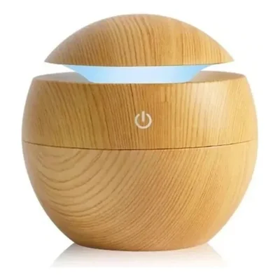 Umidificador Aromas Formato Esfera Textura Madeira