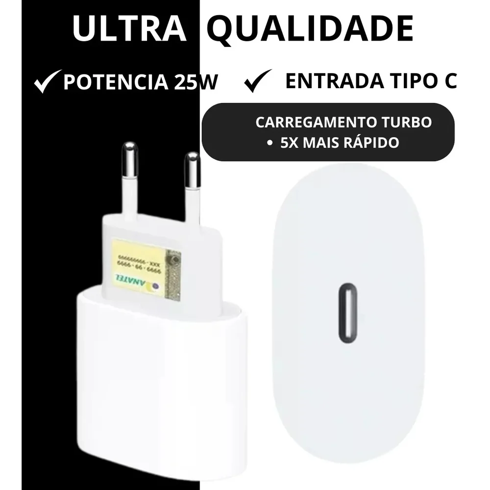 Imagem 2 de 5 do produto Adaptador Turbo Power Direct + Cabo Usb Tipo C Branco