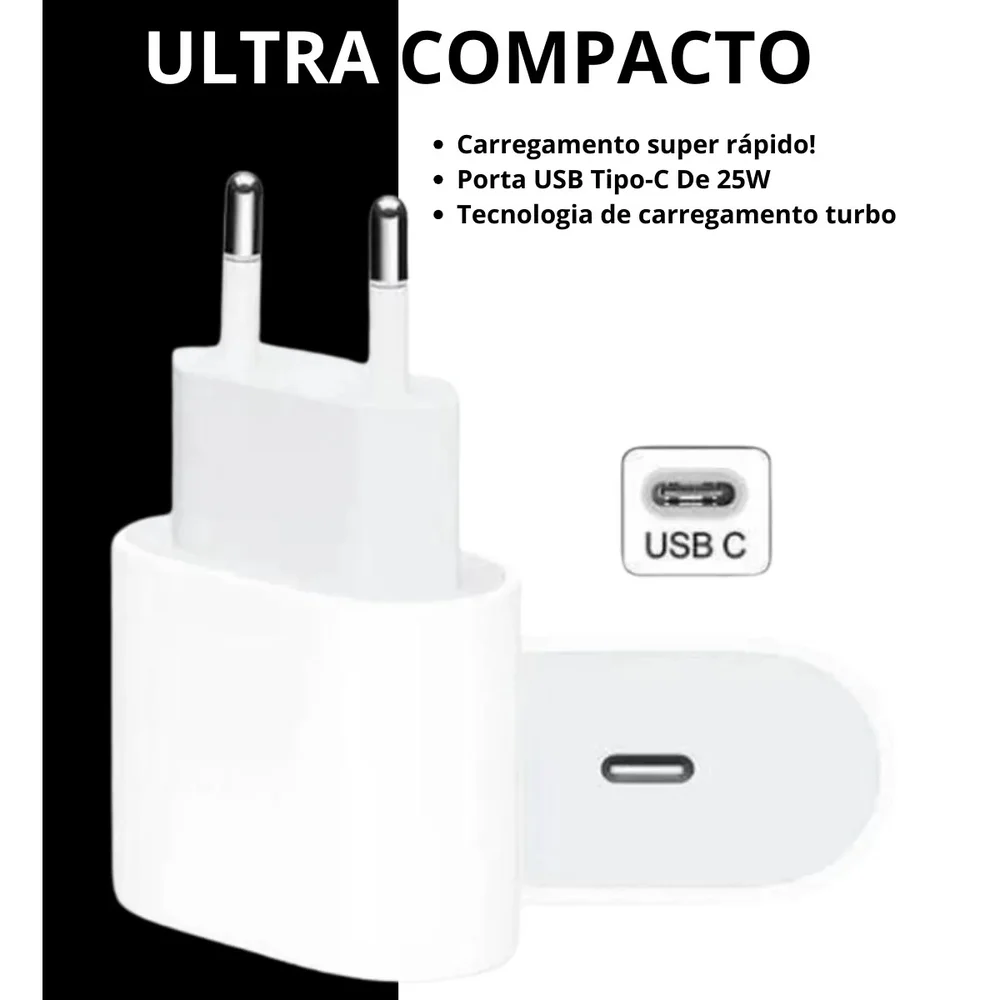 Imagem 5 de 5 do produto Fonte Power Direct Para Celular + Cabo Usb-c Premium