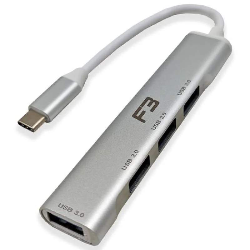 Imagem 2 de 4 do produto Hub Usb-c - 4 Portas Usb 3.0 - Prata - F3 Jc-tyc-4usb