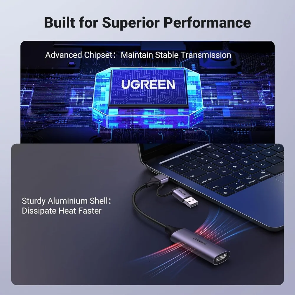 Imagem 3 de 5 do produto Placa Captura Ugreen Usb A/c 1080 60fp HDMI 4k30hz Preto