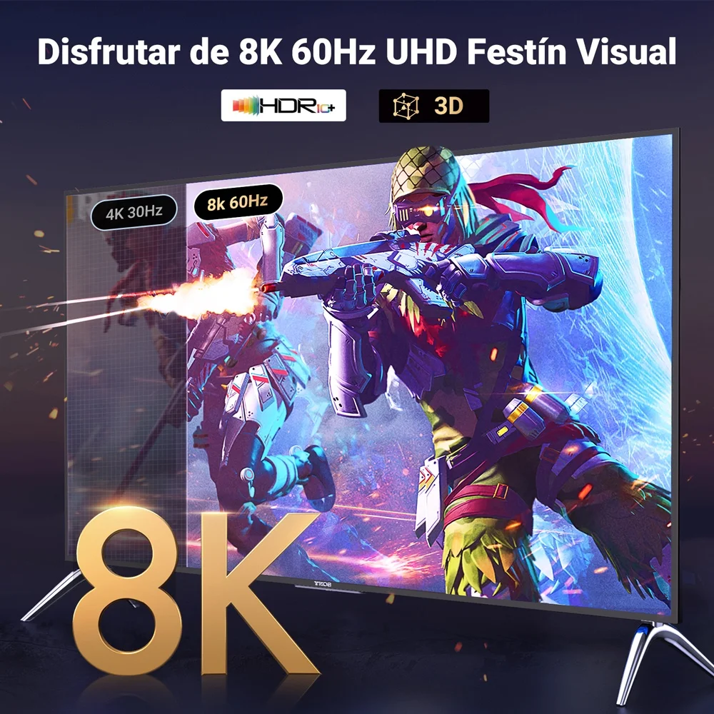 Imagem 4 de 5 do produto Cabo Displayport P/hdmi Ugreen 8k60hz 1metro Preto