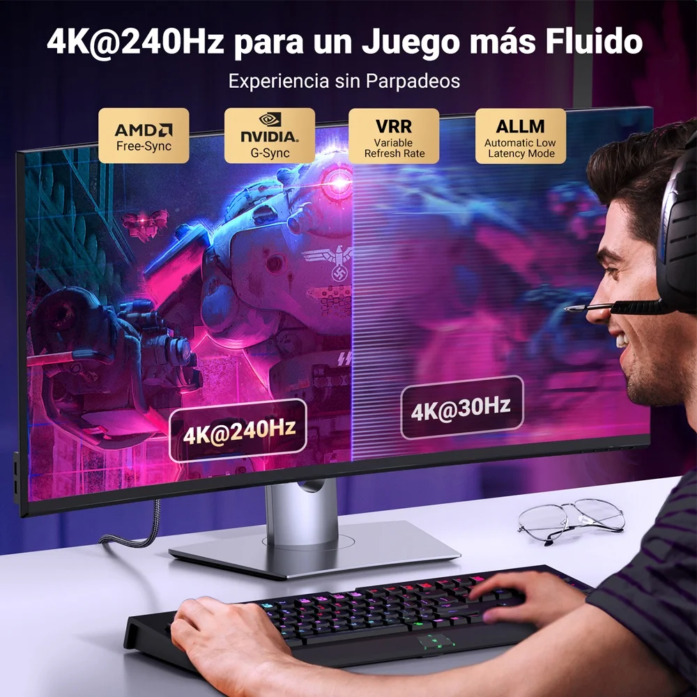 Imagem 5 de 5 do produto Cabo Displayport P/hdmi Ugreen 8k60hz 1metro Preto