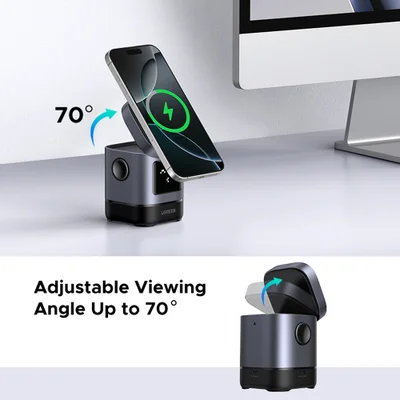 Carregador Magnético Sem Fio Ugreen 2in1 Máx. 15w Preto — foto 4