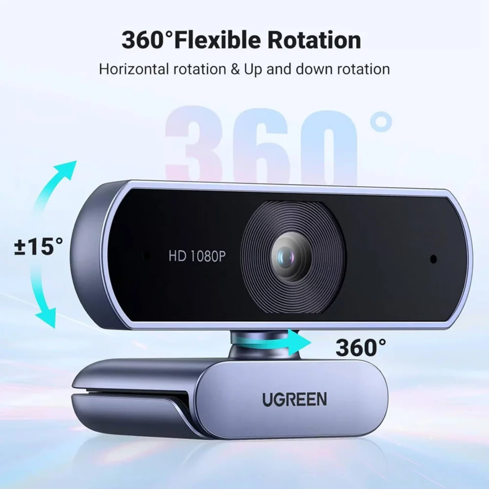 Imagem 5 de 5 do produto Webcam UGREEN 1080P Full HD 30FPS USB Microfone Duplo PC