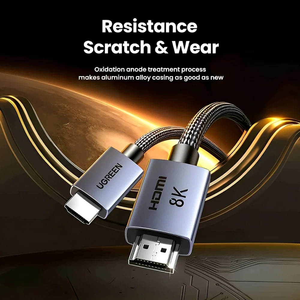 Imagem 3 de 5 do produto Cabo Hdmi 2.1 Ugreen Macho/Macho 8K60Hz 2Metros Cinza