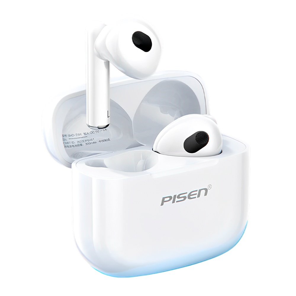 Fone De Ouvido Sem Fio Pisen P1 Tws Bluetooth 5.3 Branco