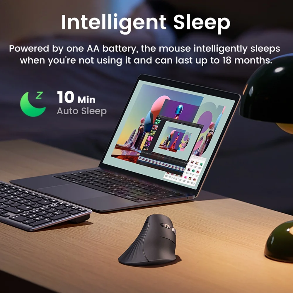 Imagem 3 de 5 do produto Mouse Bluetooth Sem Fio Vertical Ugreen 5 Butões Preto