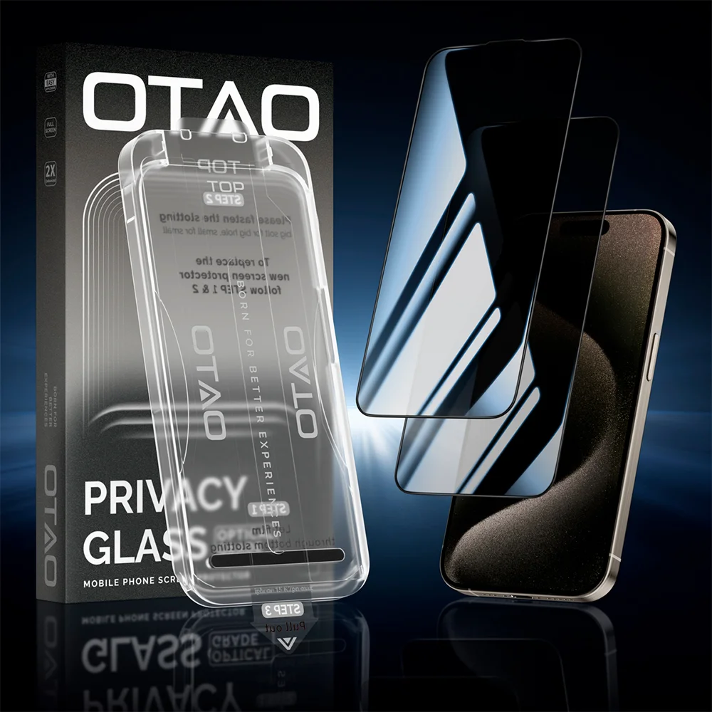 Imagem 2 de 4 do produto Película De Vidro 2.5d Iphone 16 Pro Otao 28 Privacy 2un