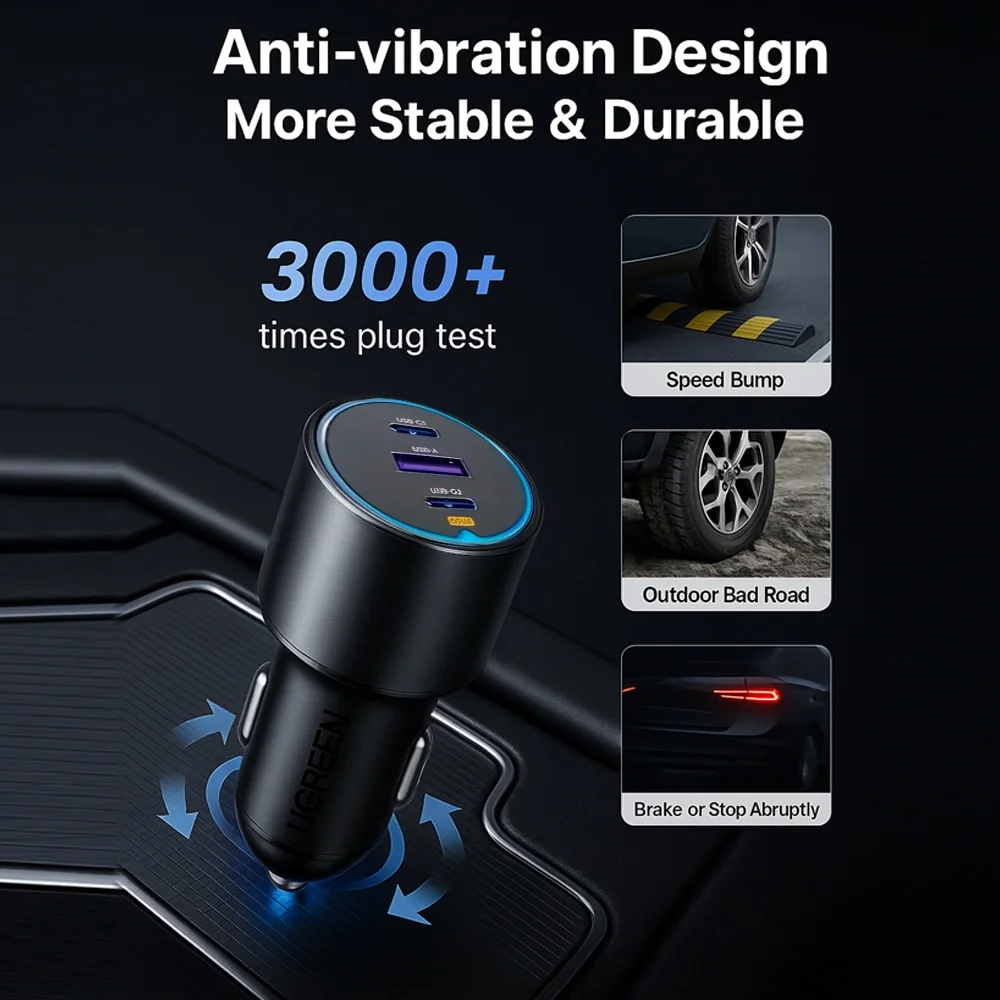 Imagem 4 de 5 do produto Carregador Veicular Ugreen Usb C/a Pd 75w Preto