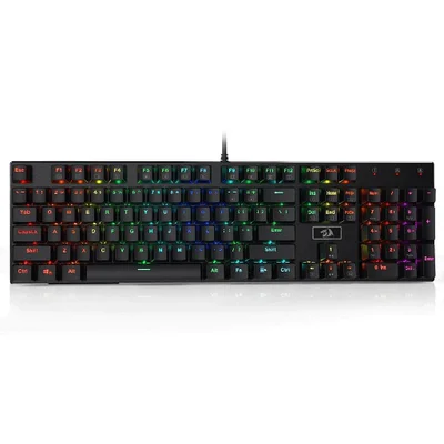 Teclado Mecânico Gamer Redragon Devarajas, RGB, Switch Brown, Preto