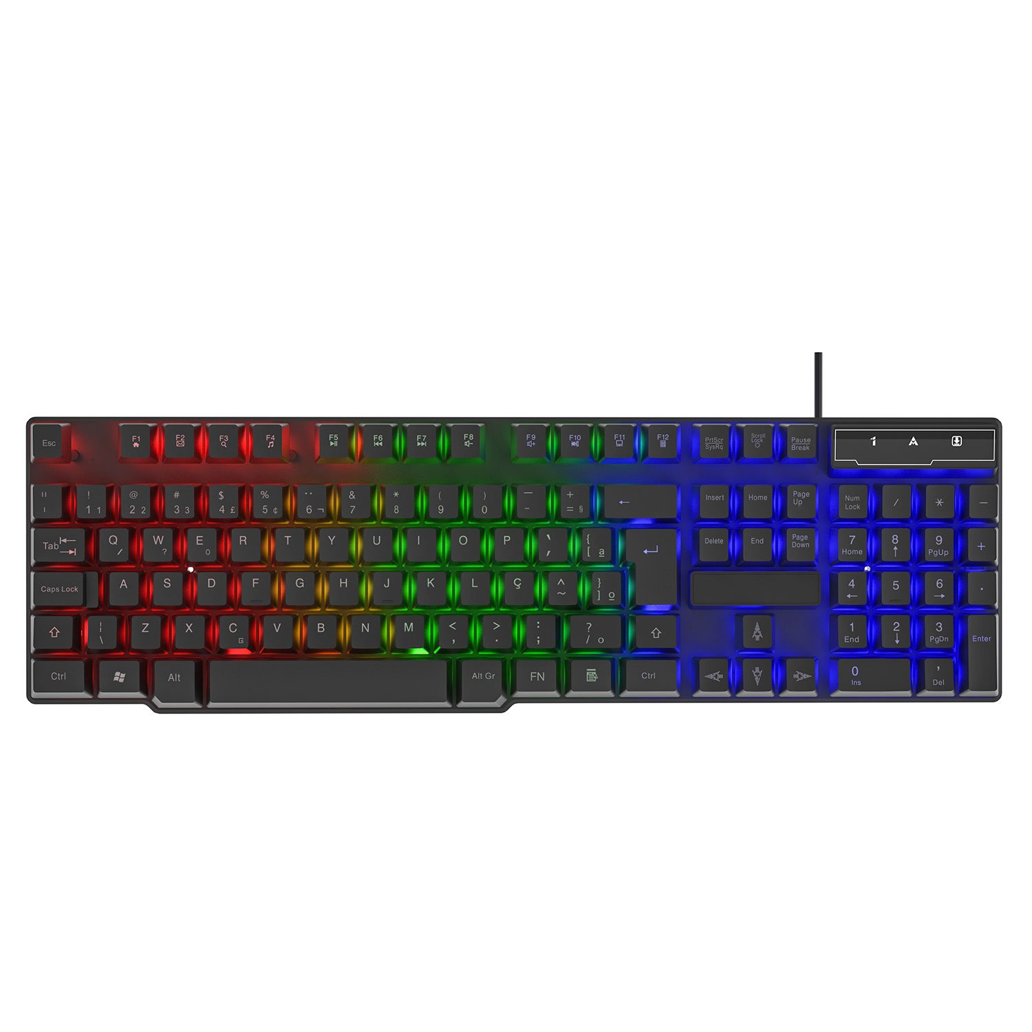 Teclado Gamer Evolut, Usb, LED Rainbow, Layout Abnt2