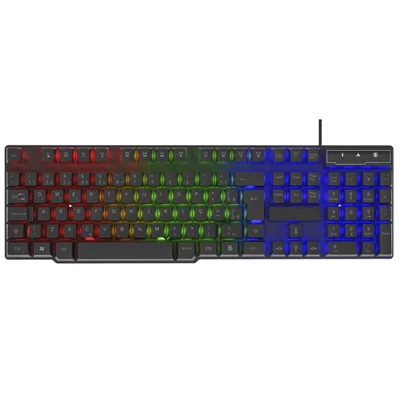 Teclado Gamer Evolut Cv01, 100%, Rainbow, Membrana, Abnt2, Preto