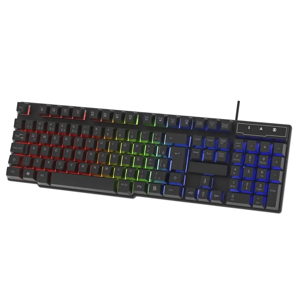 Imagem 3 de 4 do produto Teclado Gamer Evolut Cv01, 100%, Rainbow, Membrana, Abnt2, Preto