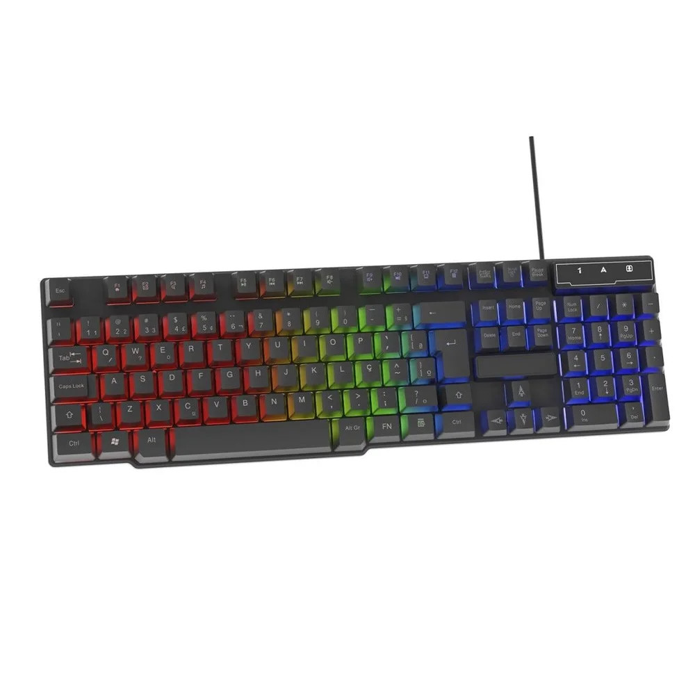 Imagem 4 de 4 do produto Teclado Gamer Evolut Cv01, 100%, Rainbow, Membrana, Abnt2, Preto