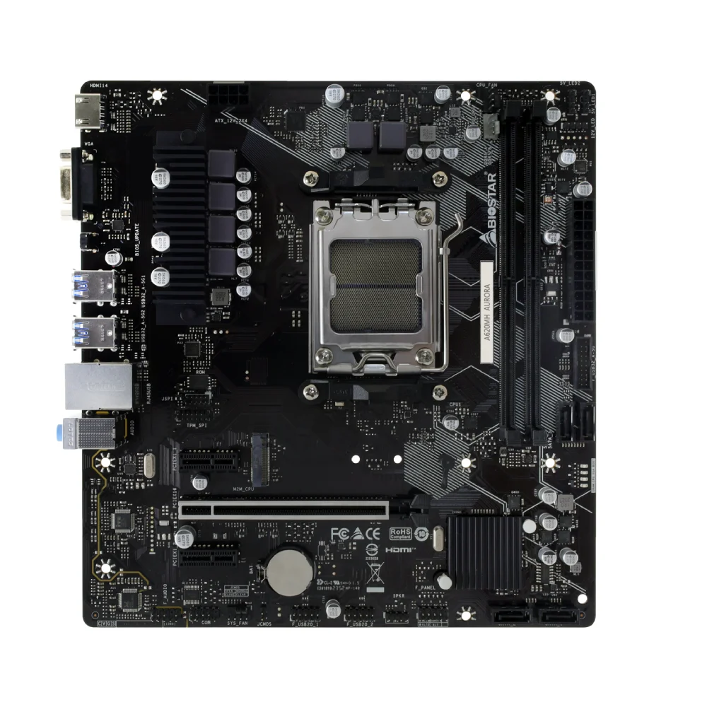 Placa Mãe Biostar A620a Ddr5 Am5 Matx M.2 Vga HDMI A620mh Aurora Ver 6.0 7