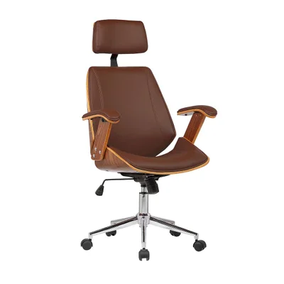 Cadeira Office Lisboa Pu Marrom Base Cromada - 37774