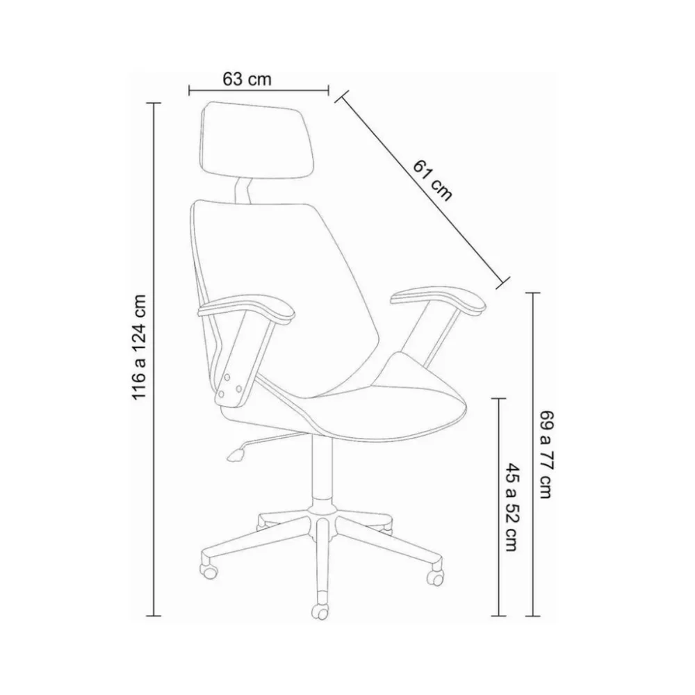 Imagem 3 de 5 do produto Cadeira Office Lisboa Pu Marrom Base Cromada - 37774