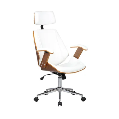 Cadeira Office Lisboa Pu Branco Base Cromada - 34443.