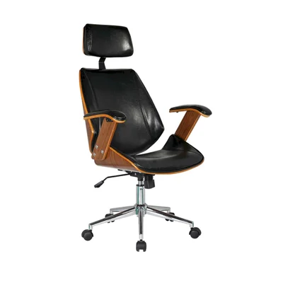 Cadeira Office Lisboa Pu Preto Base Cromada - 33478.