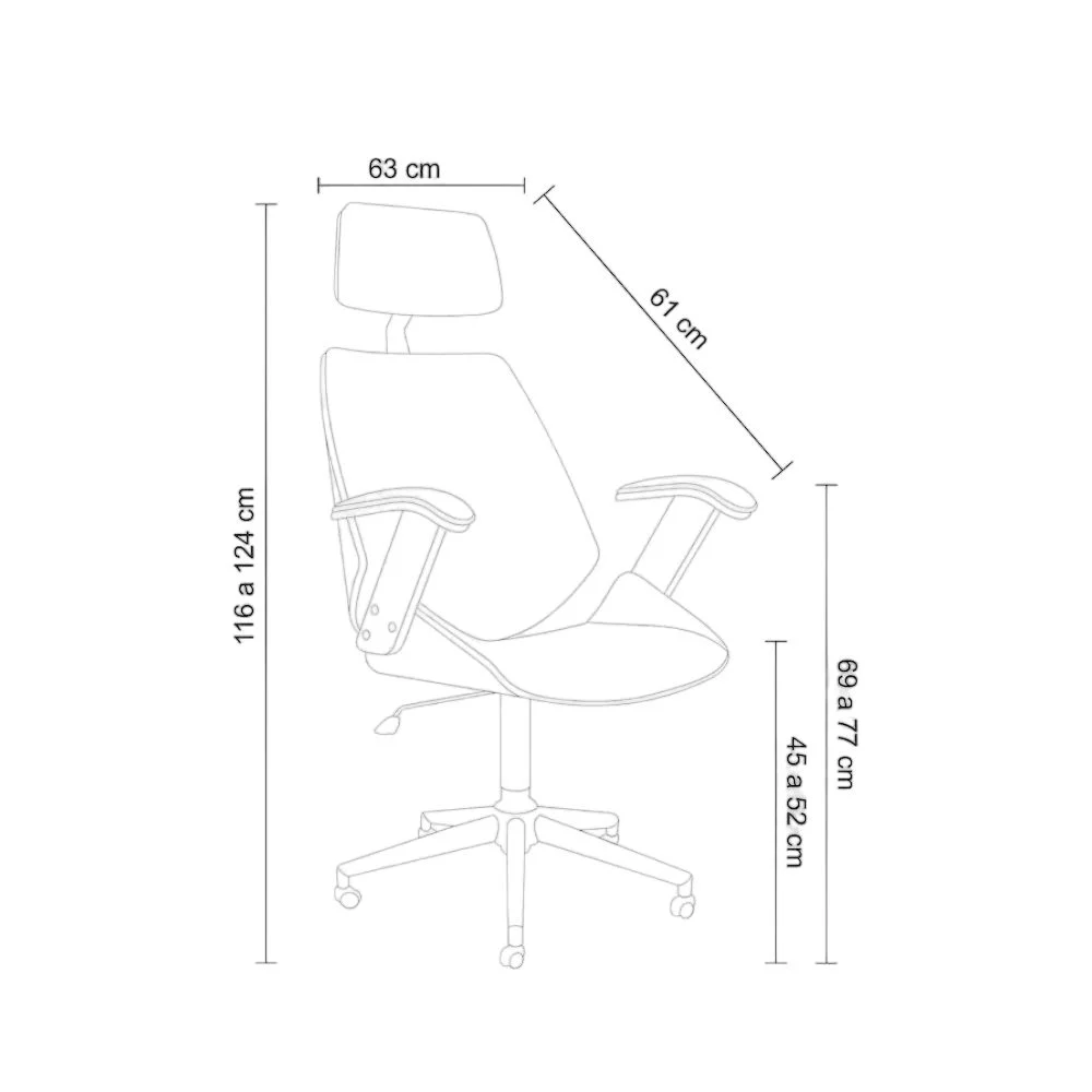 Imagem 3 de 5 do produto Cadeira Office Lisboa Pu Preto Base Cromada - 33478.