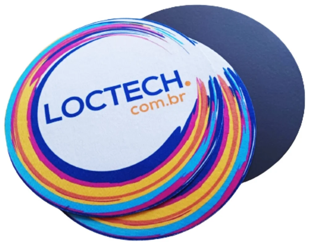 Mousepad Loctech Circular Tecido e Borracha, Antiderrapante Mousepad Loctech Circular Tecido e Borracha, Antiderrapante