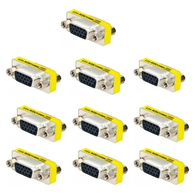 Kit 10 Emendas Vga Hd15 Fêmea-fêmea Alta Qualidade