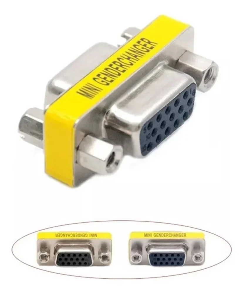 Imagem 3 de 5 do produto Kit 10 Emendas Vga Hd15 Fêmea-fêmea Alta Qualidade