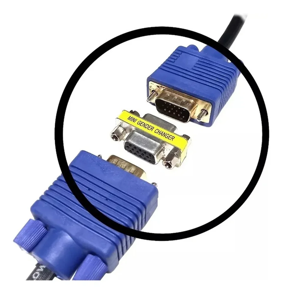 Imagem 4 de 5 do produto Kit 10 Emendas Vga Hd15 Fêmea-fêmea Alta Qualidade