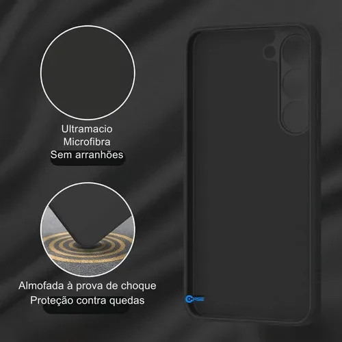 Imagem 3 de 3 do produto Capa Case Aveludada Preta Com Proteção Câmera Para Samsung Galaxy A16 5g