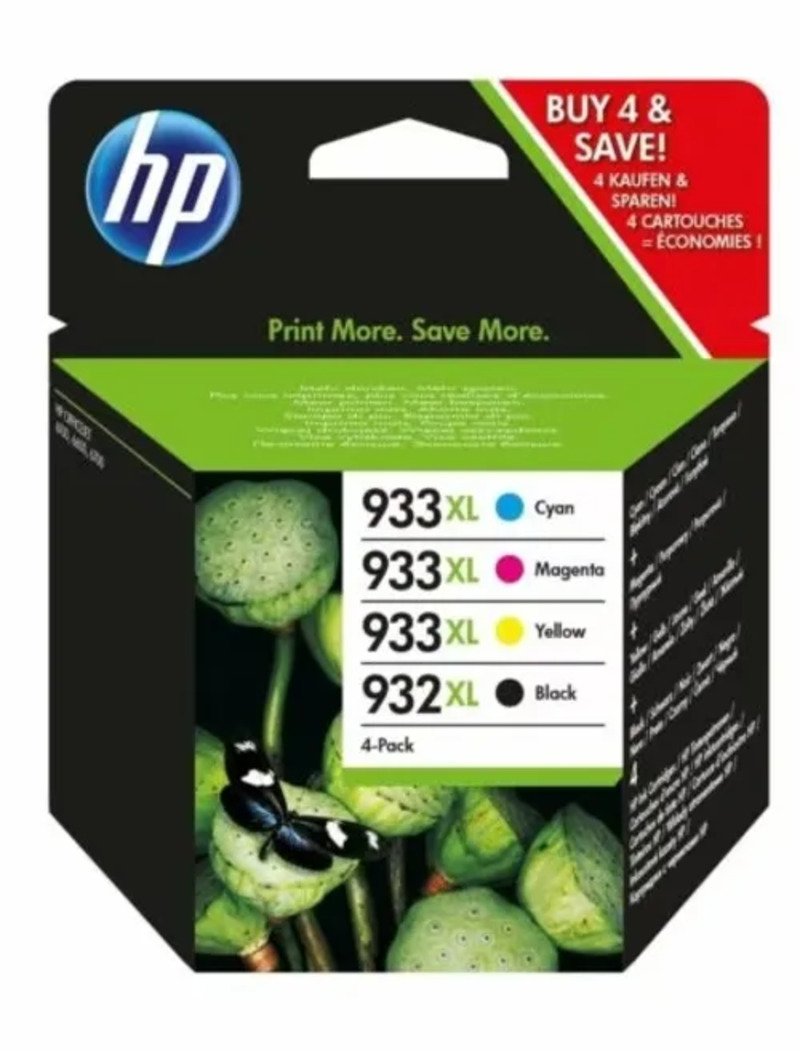 Cartucho De Tinta Hp 932xl E Hp 933xl Kit De 4 Cores Preto, Magenta, Ciano, Amarelo | Officejet 7110 7610 7510