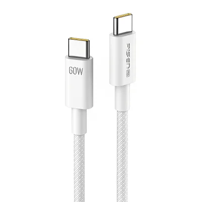 Cabo Usb C Pisen Macho/macho 5a Máx. 60w 1 Metro Cinza