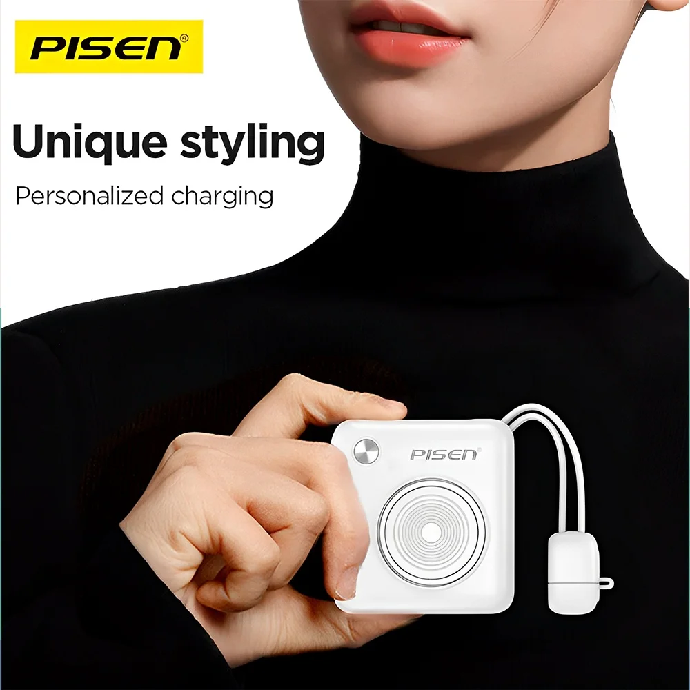 Imagem 4 de 5 do produto Power Bank 10000mah Pisen Cabo Usb C/ios 22.5w Branca