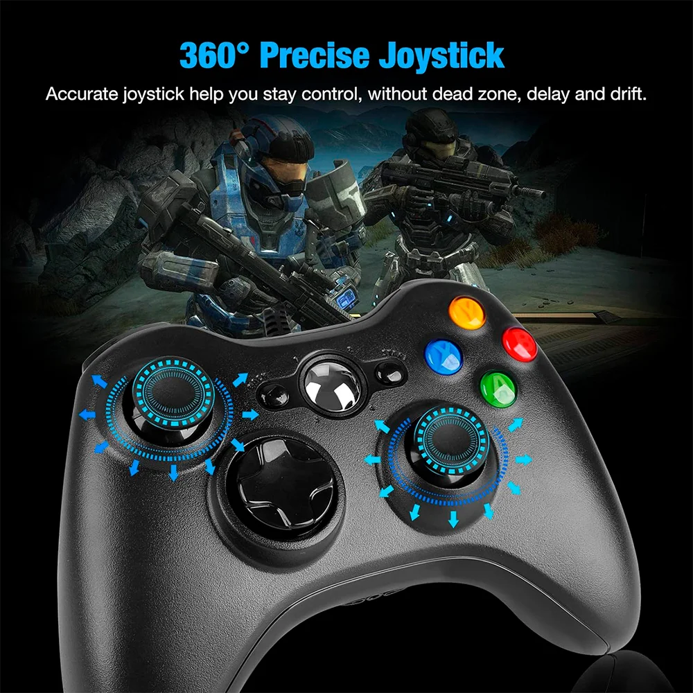 Imagem 3 de 5 do produto Controle Usb Com Fio Para XBOX 360 Computador Notebook - Preto