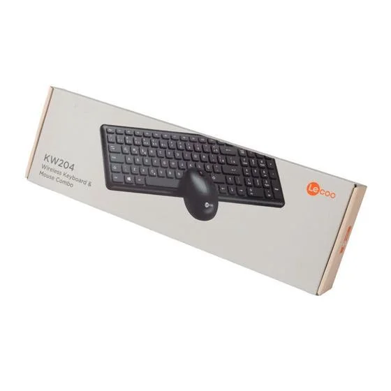 Imagem 2 de 5 do produto Kit Teclado E Mouse Lecoo By Lenovo, Abnt2, Sem Fio, USB, Preto - Kw204
