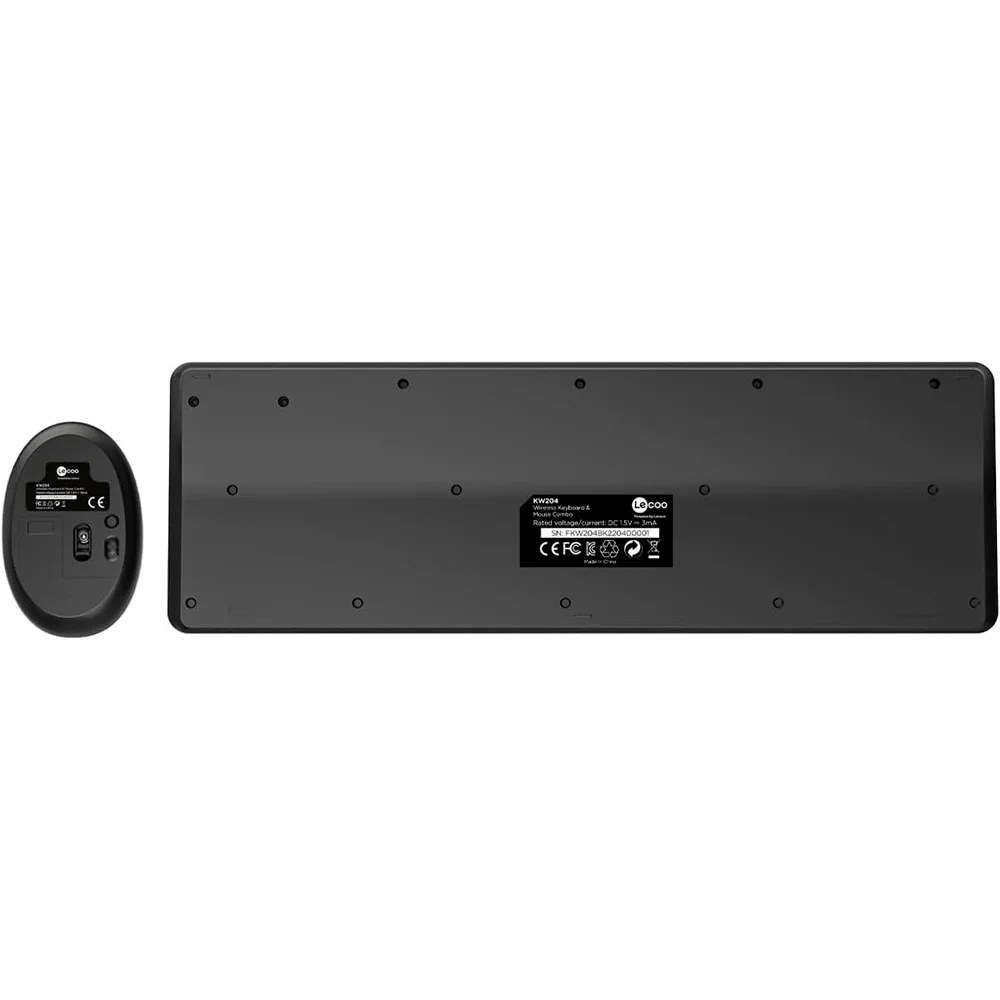 Imagem 4 de 5 do produto Kit Teclado E Mouse Lecoo By Lenovo, Abnt2, Sem Fio, USB, Preto - Kw204